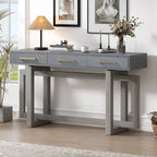 57  Modern Console Table with Three Drawers and Unique Leg Design for Entryway, Hallway, Living Room