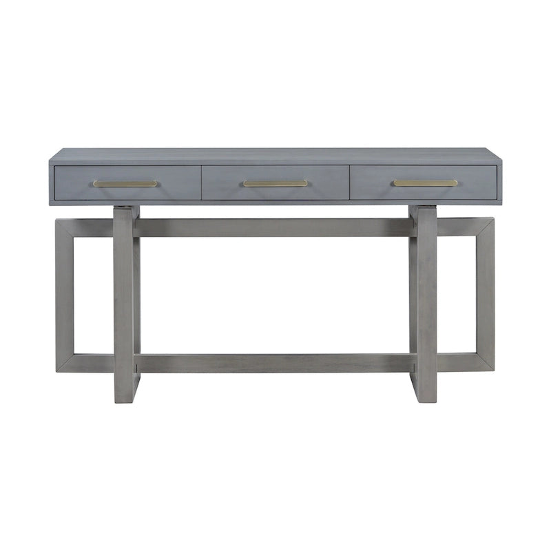 57  Modern Console Table with Three Drawers and Unique Leg Design for Entryway, Hallway, Living Room