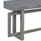 57  Modern Console Table with Three Drawers and Unique Leg Design for Entryway, Hallway, Living Room