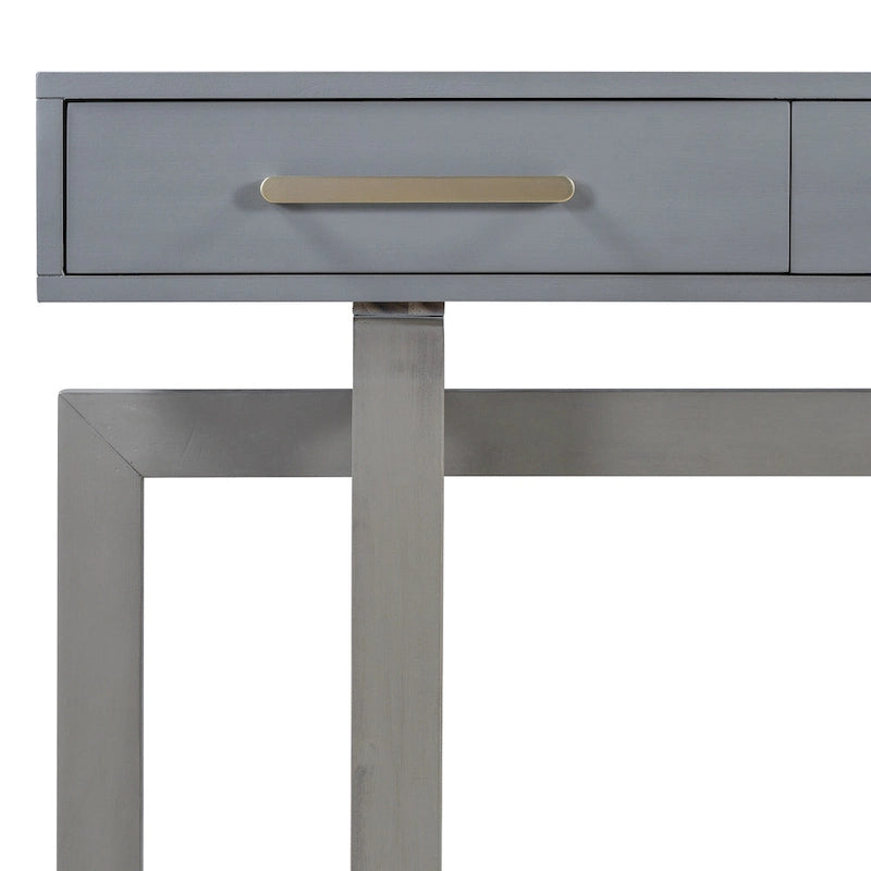 57  Modern Console Table with Three Drawers and Unique Leg Design for Entryway, Hallway, Living Room