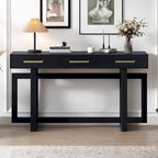 57  Modern Console Table with Three Drawers and Unique Leg Design for Entryway, Hallway, Living Room