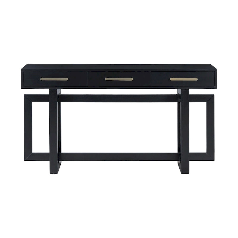 57  Modern Console Table with Three Drawers and Unique Leg Design for Entryway, Hallway, Living Room