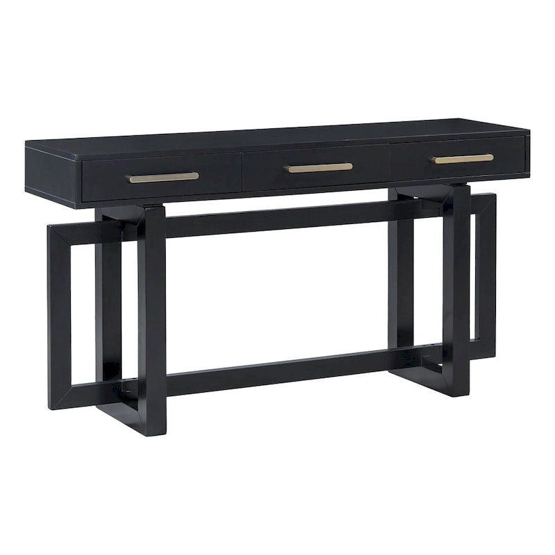 57  Modern Console Table with Three Drawers and Unique Leg Design for Entryway, Hallway, Living Room