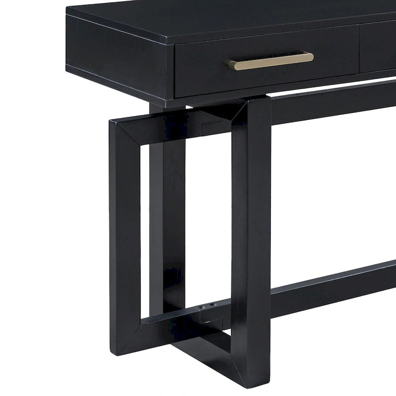 57  Modern Console Table with Three Drawers and Unique Leg Design for Entryway, Hallway, Living Room