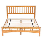 Oak Elegant Queen Wooden Platform Bed with Headboard