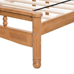 Oak Elegant Queen Wooden Platform Bed with Headboard