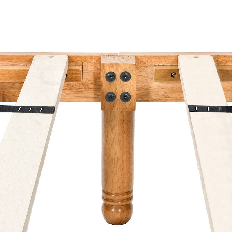 Oak Elegant Queen Wooden Platform Bed with Headboard