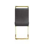 Modern Style 5-Piece Dining Set with Rectangular Tempered Glass Table and High Back Golden Plating Legs Dining Armless Chairs