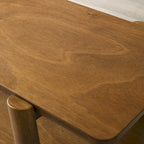 Mid-Century Modern Storage 3-Piece Coffee Table Set with Shelf and Cylinder-shaped Rubberwood Legs