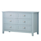 Antique Style 6-Drawer Double Dresser with Retro Shell Handle for Bedroom, Living Room