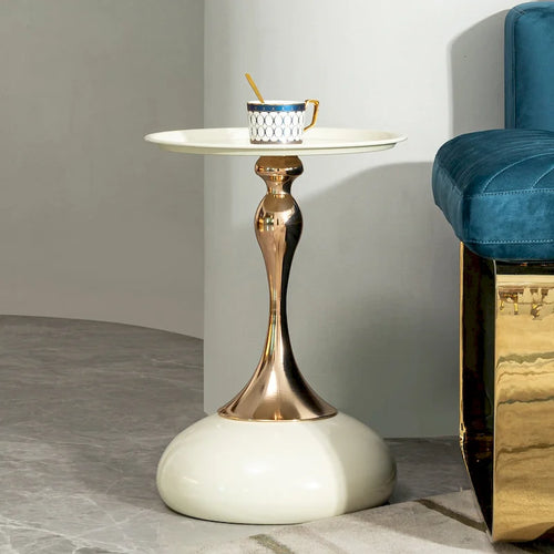 14.96  Gold Finish Carbon Steel Side Table, Modern Design