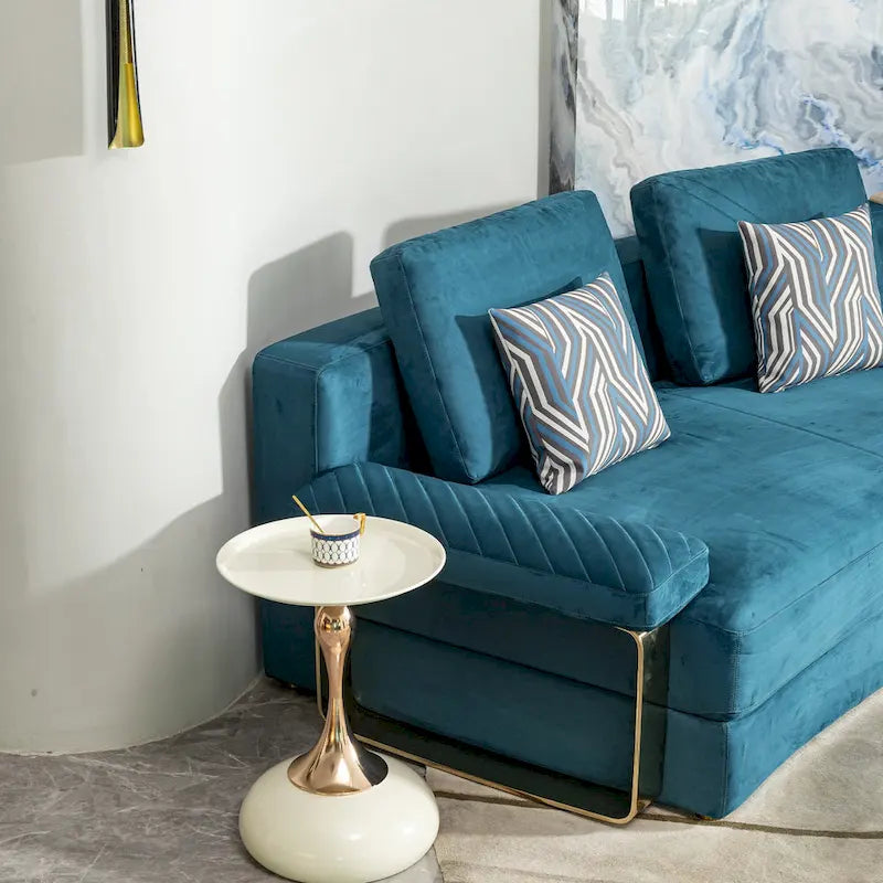 14.96  Gold Finish Carbon Steel Side Table, Modern Design