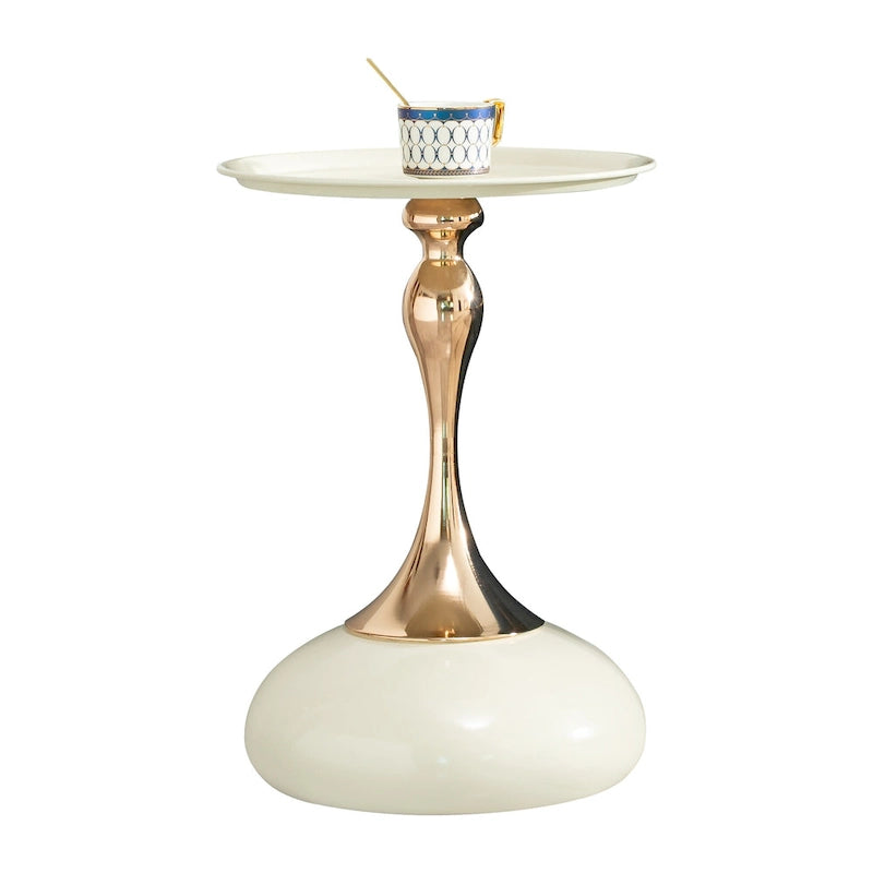 14.96  Gold Finish Carbon Steel Side Table, Modern Design