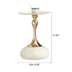 14.96  Gold Finish Carbon Steel Side Table, Modern Design