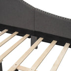 Grey Full Size Upholstered Daybed with Armrest