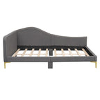 Grey Full Size Upholstered Daybed with Armrest