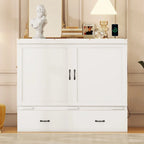 Full Pine Murphy Bed with USB & Drawer