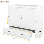 Full Pine Murphy Bed with USB & Drawer