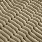 Corduroy 2-Seater Sectional Sofa with Convertible Ottoman & Pillows