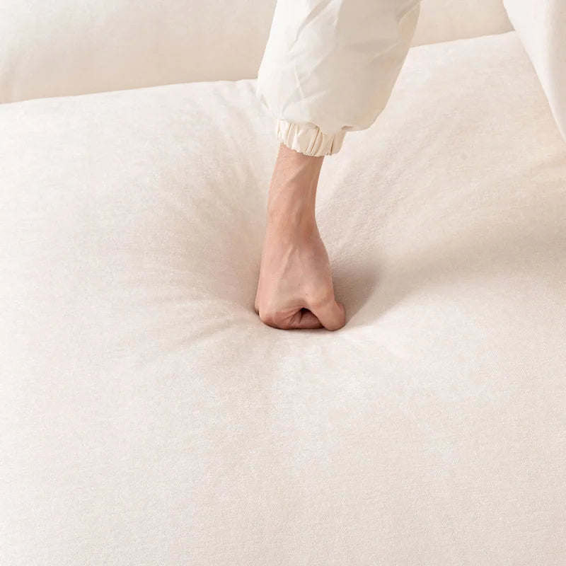 93.31  Faux Linen Modular Sectional Sofa with Ottoman, Wood Frame