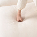 93.31  Faux Linen Modular Sectional Sofa with Ottoman, Wood Frame