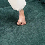 93.31  Faux Linen Modular Sectional Sofa with Ottoman, Wood Frame