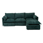 93.31  Faux Linen Modular Sectional Sofa with Ottoman, Wood Frame