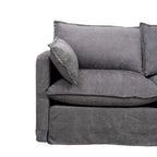 93.31  Faux Linen Modular Sectional Sofa with Ottoman, Wood Frame