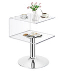 Modern Acrylic Clear Side Table C-shaped End Table - 23.6 H x 15.8 W x 15.8 L
