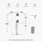 Modern Acrylic Clear Side Table C-shaped End Table - 23.6 H x 15.8 W x 15.8 L