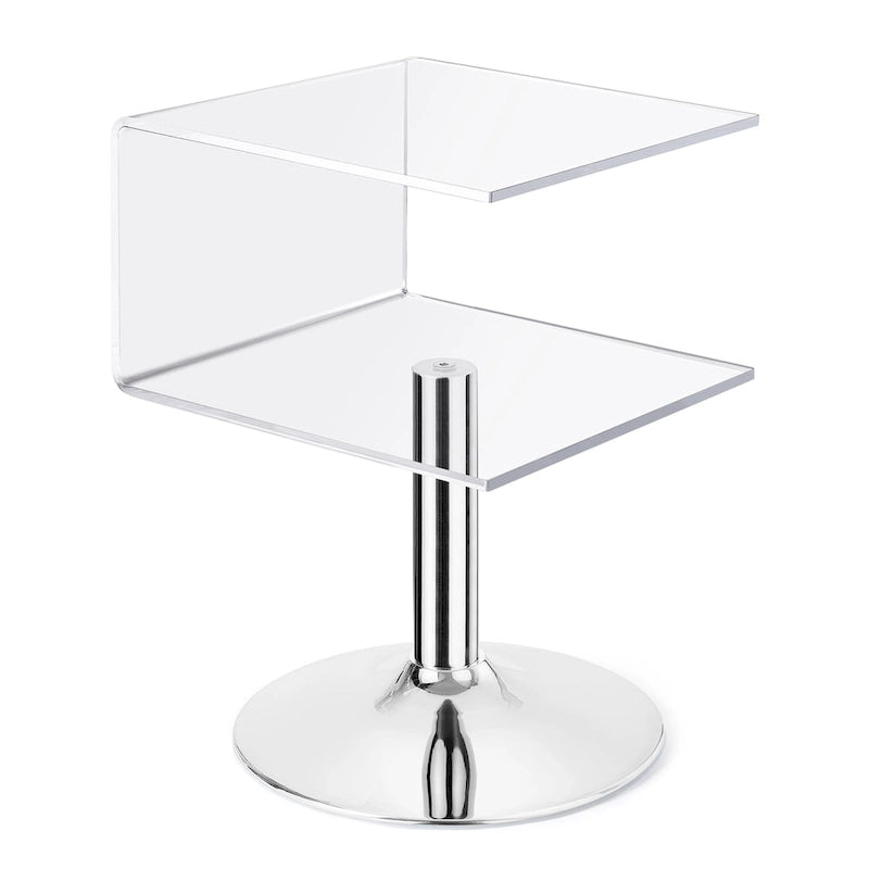 Modern Acrylic Clear Side Table C-shaped End Table - 23.6 H x 15.8 W x 15.8 L