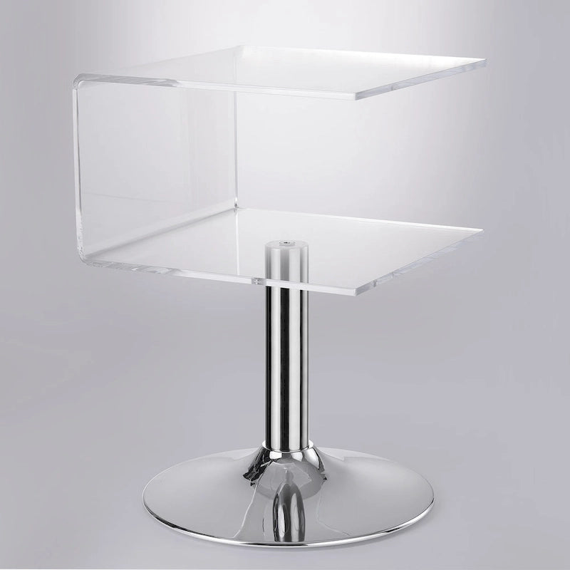 Modern Acrylic Clear Side Table C-shaped End Table - 23.6 H x 15.8 W x 15.8 L