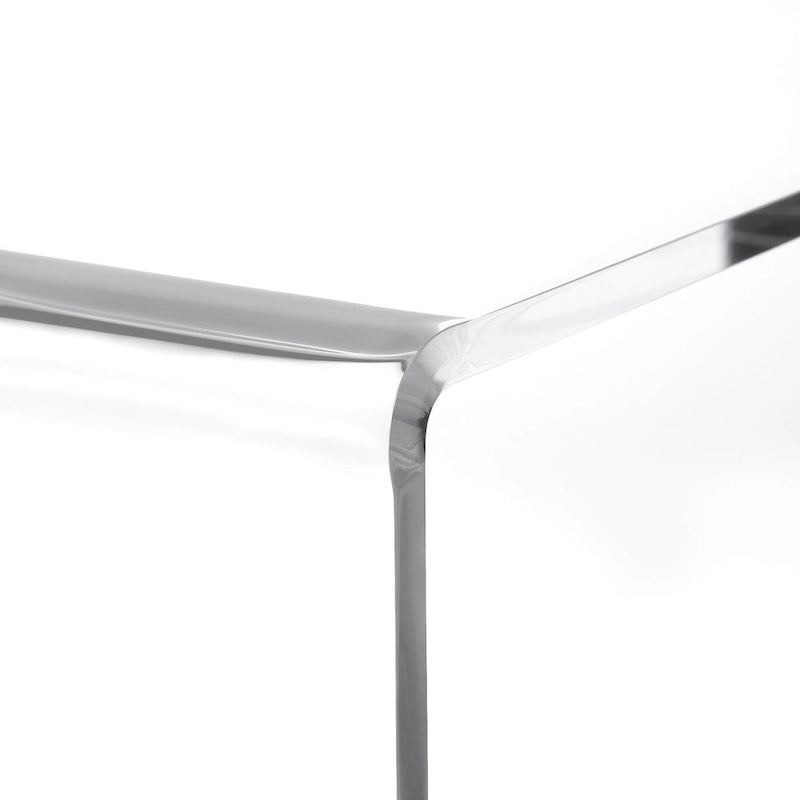 Modern Acrylic Clear Side Table C-shaped End Table - 23.6 H x 15.8 W x 15.8 L