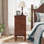 Solid Wood 3 - Drawer End Table Set,Fully Assembled Narrow Side Table