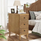 Solid Wood 3 - Drawer End Table Set,Fully Assembled Narrow Side Table