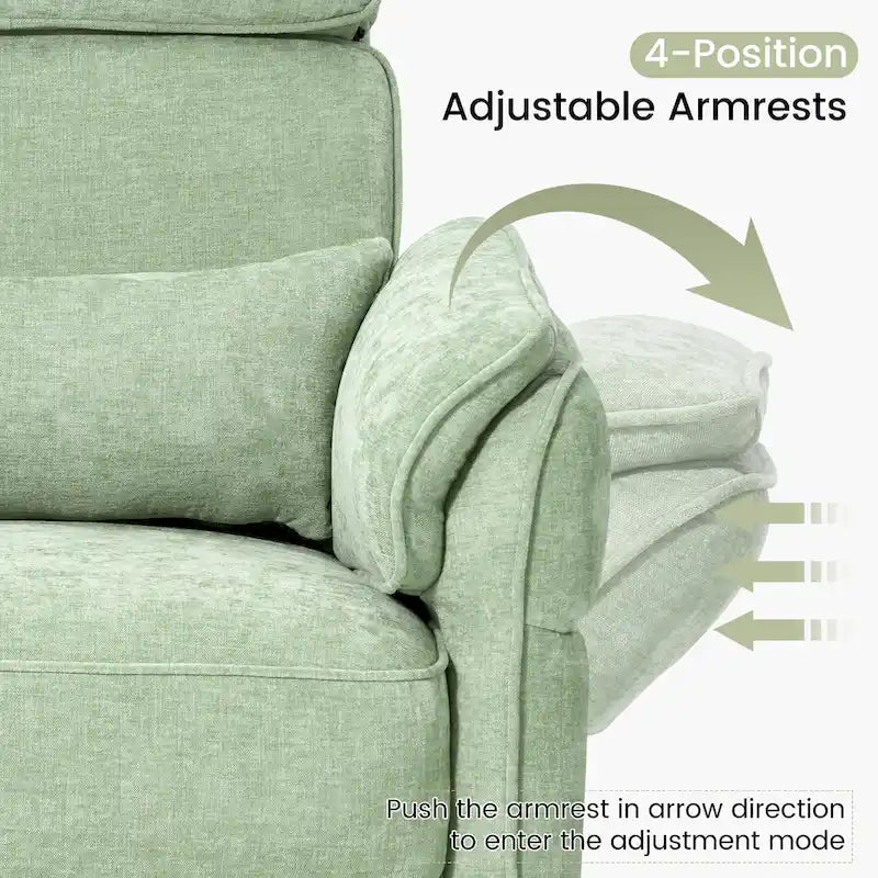 EROMMY Power Swivel Rocker Recliner Chair with Adjustable Headrest and Armrests, USB & Type-C Charging, Nursery Glider Recliner