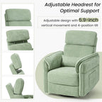 EROMMY Power Swivel Rocker Recliner Chair with Adjustable Headrest and Armrests, USB & Type-C Charging, Nursery Glider Recliner