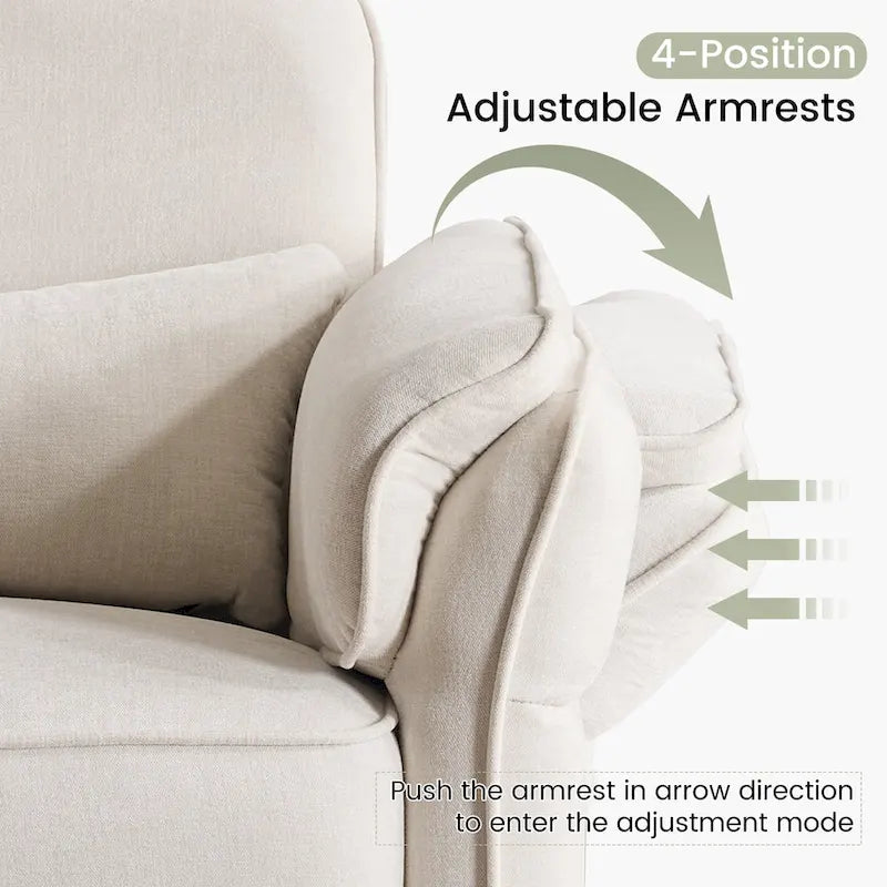 EROMMY Power Swivel Rocker Recliner Chair with Adjustable Headrest and Armrests, USB & Type-C Charging, Nursery Glider Recliner