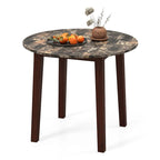 Gymax 35  Kitchen Table Round Dining Table w/ Marble-textured Veneer