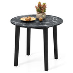 Gymax 35  Kitchen Table Round Dining Table w/ Marble-textured Veneer
