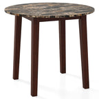 Gymax 35  Kitchen Table Round Dining Table w/ Marble-textured Veneer