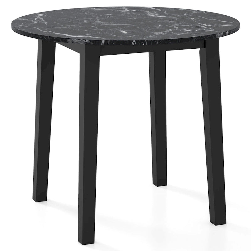 Gymax 35  Kitchen Table Round Dining Table w/ Marble-textured Veneer