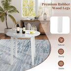 Gymax 35  Kitchen Table Round Dining Table w/ Marble-textured Veneer