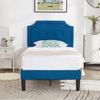 VECELO Upholstered Platform Bed Frame with Adjustable Headboard