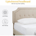 VECELO Upholstered Platform Bed Frame with Adjustable Headboard
