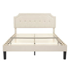 VECELO Upholstered Platform Bed Frame with Adjustable Headboard