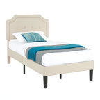 VECELO Upholstered Platform Bed Frame with Adjustable Headboard