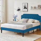 VECELO Upholstered Platform Bed Frame with Adjustable Headboard