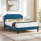 VECELO Upholstered Platform Bed Frame with Adjustable Headboard