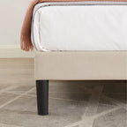 VECELO Upholstered Platform Bed Frame with Adjustable Headboard